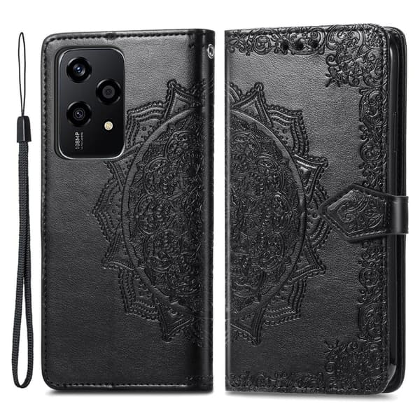 Mandala Honor 200 Lite nahkakotelo - Musta Black