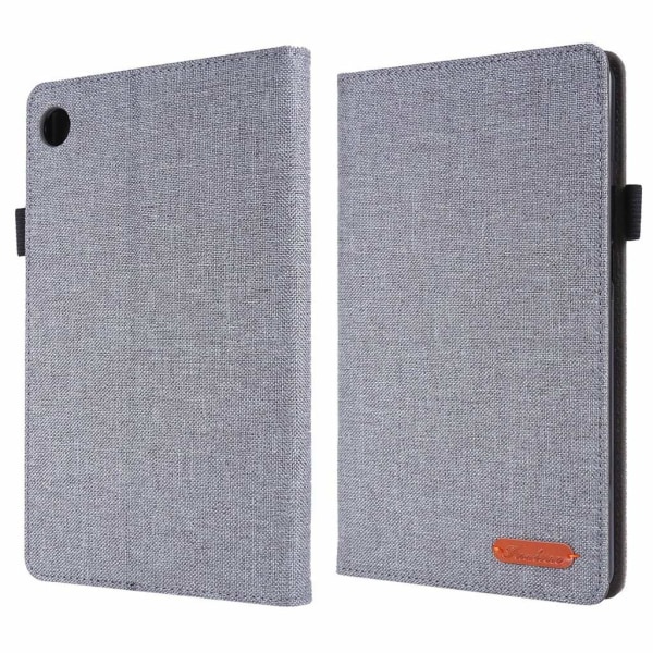 Lenovo Tab M8 cloth leather flip case - Grey Silvergrå