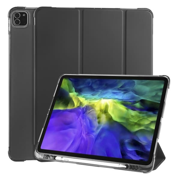 iPad Pro 11 tuuman (2020) / (2018) kolminkertainen nahkakotelo - Musta Black