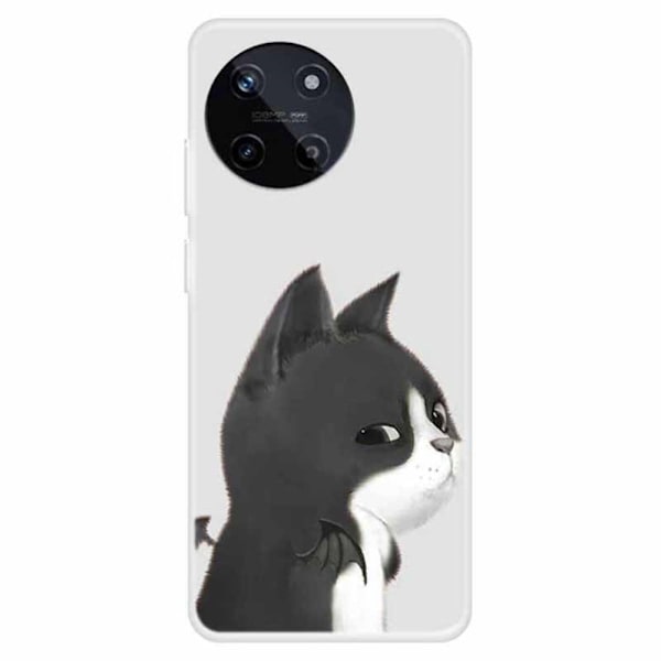 Imagine Realme 11 deksel - Katt Silver grey