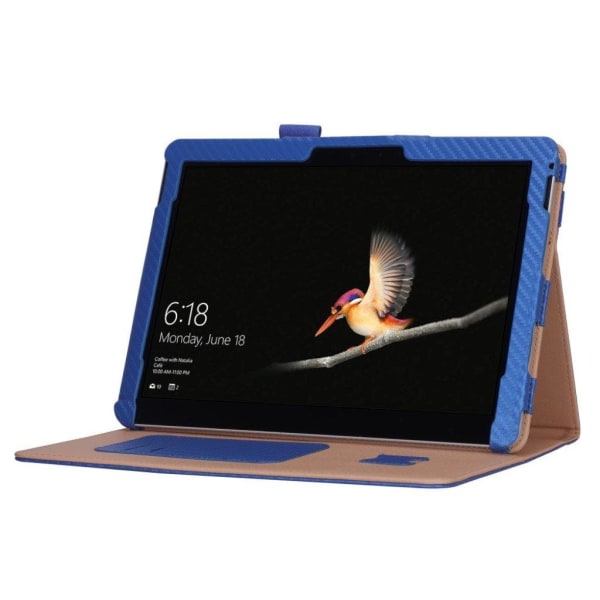Microsoft Surface Go 10 mobiletui i kunstlæder med carbon tekstu Blue