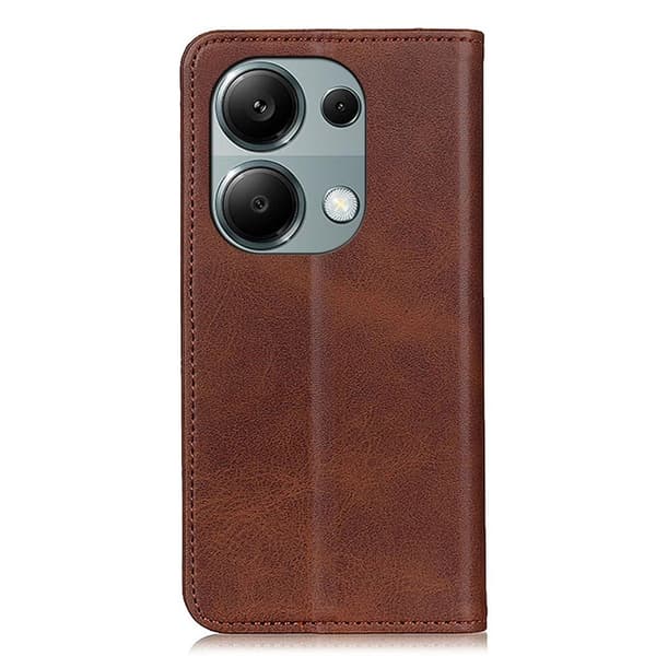 Hållbart konstläder Xiaomi Redmi Note 13 Pro 4G / Xiaomi Poco M6 Pro fodral med plånbok - Kaffe Brun