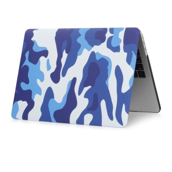 MacBook Pro 15 Touchbar Kuviollinen Kova PC Suojakuori ja Näppäimistön suoja - Camo Sininen Blue