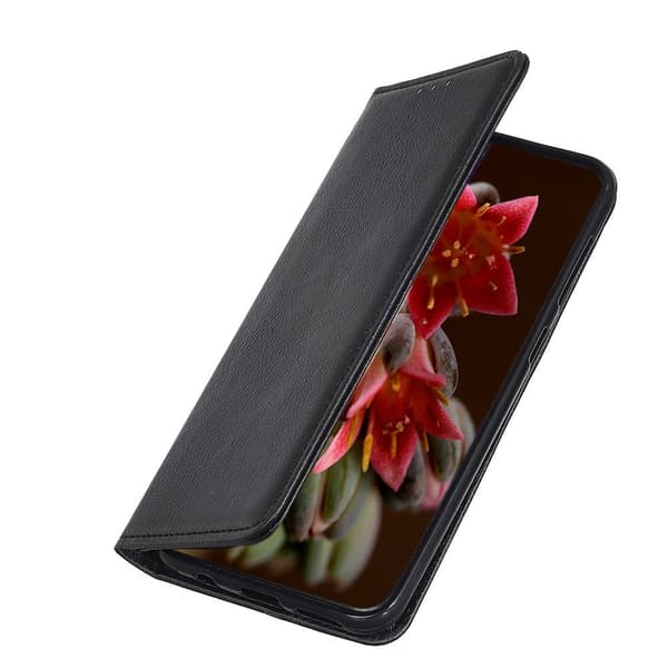 Flip Etui med Pung i ægte Læder til Samsung Galaxy A33 5G - Mørkeblå Black