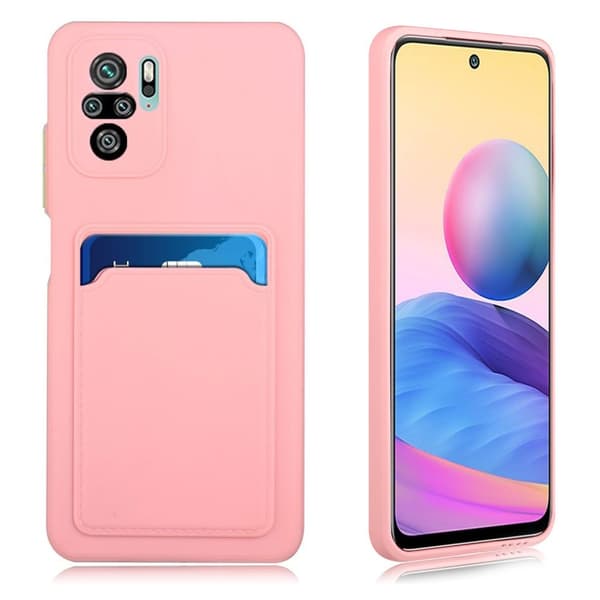 Card Holder Suojakuori For Xiaomi Redmi Note 10 / Note 10s - Pinkki Pink