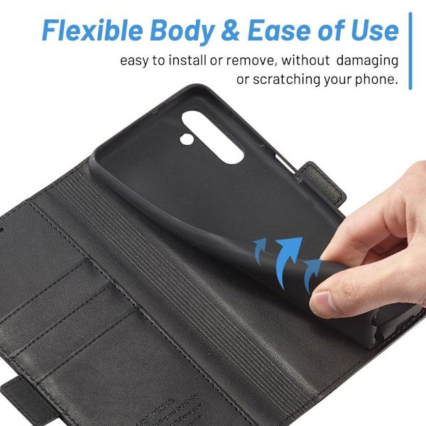 LC.IMEEKE Samsung Galaxy A14 Flip Etui - Sort Black