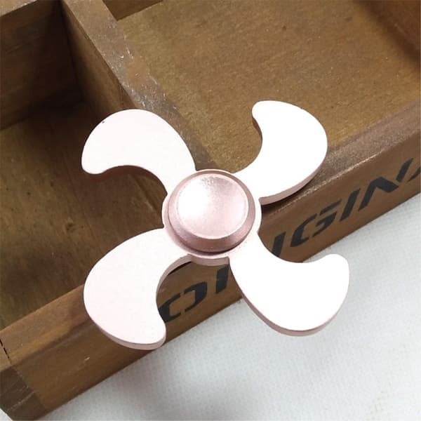 Quad Fidget Hand Spinner i aluminium - Rødguld Pink