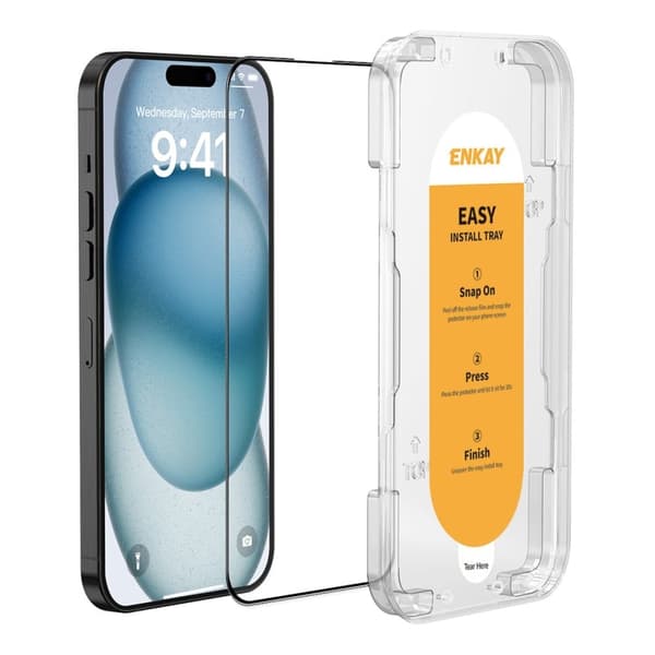 Slitstarkt, slagtåligt och skyddande iPhone 15 Plus-glas Transparent