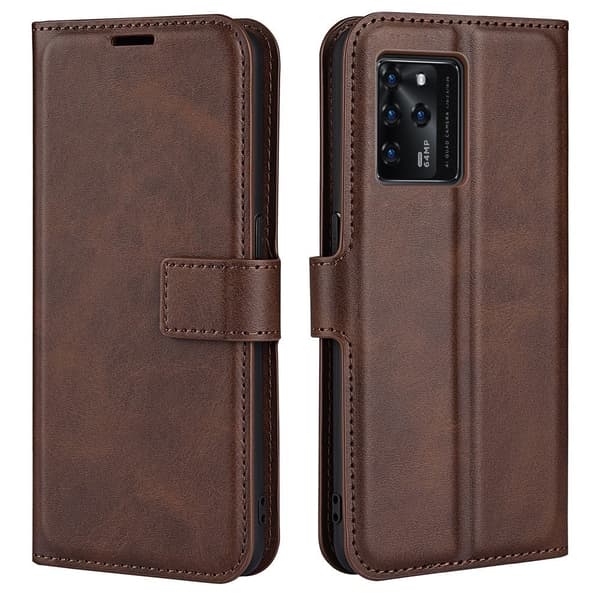 Læretui med Lommebok til ZTE Blade V30 - Brun Brown