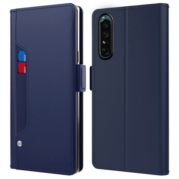 Phone Suojakotelo With Make-up Mirror And Slick Design For Sony Xperia 5 II - Sininen Blue