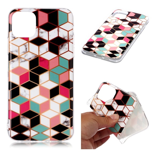 Marmormotiv iPhone 11 Pro Max skal - Färgglatt Diamantmönster multifärg