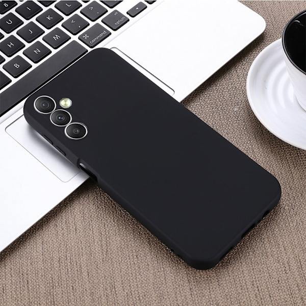 Matte Liquid silikone cover til Samsung Galaxy A24 4G - Sort Black