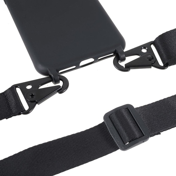 Thin TPU case with a matte finish and adjustable strap for iPhon Black