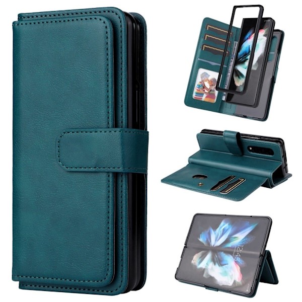 Samsung Galaxy Z Fold4 fodral med 10 fickor - Grön Grön