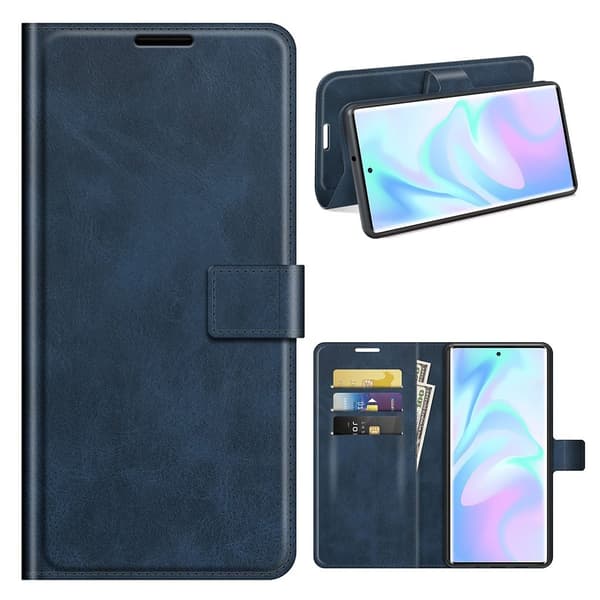 Wallet-style Lær Etui til ZTE Axon 30 Ultra 5G - Blå Blue