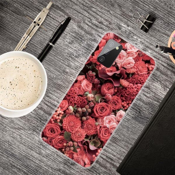 Deco Samsung Galaxy A02s Etui - Livlig Blomst Red