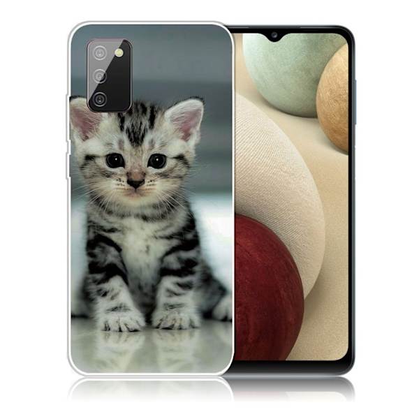 Deco Samsung Galaxy A02s Etui - Katt Silver grey