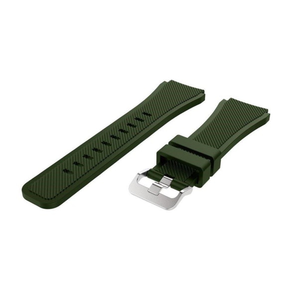 Samsung Galaxy Watch (46mm) erstatnings urrem i silikone med Twill tekstur - Army Grøn Green