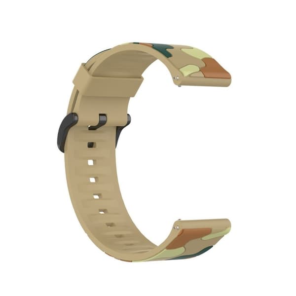 20mm Universal cool camouflage silicone watch strap - Khaki Beige