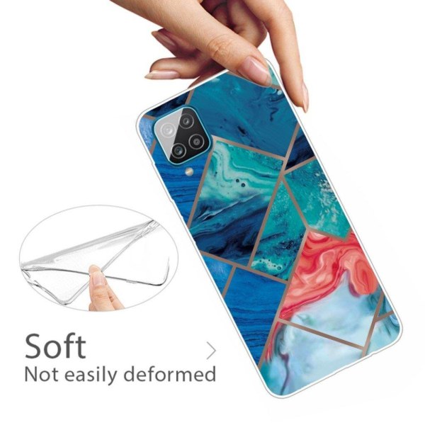 Marble design Samsung Galaxy M62 / Samsung Galaxy F62 kotelot - Sininen Ja Oranssi Marmori Blue