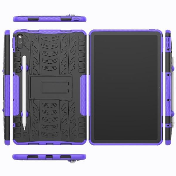 Däckmönstrat kickstand-fodral för Huawei MatePad 10.4 - Lila Lila