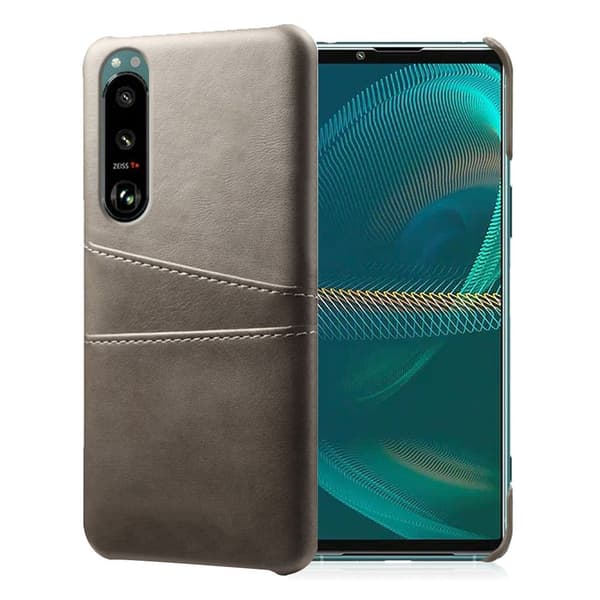 Sony Xperia 5 III skal med korthållare - Silver/Grå Silvergrå