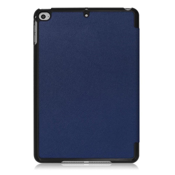iPad Mini (2019) tre-fold læder etui - Mørkeblå Blue