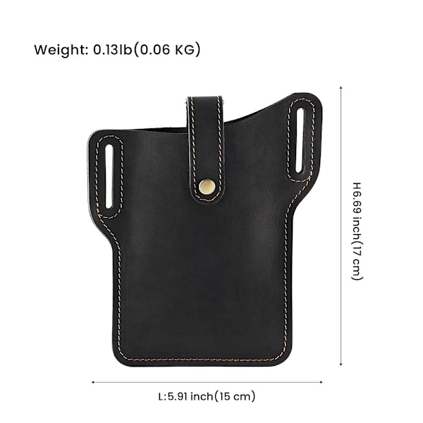 Universal Top Layer Cowhide nahkapussi - Musta Black