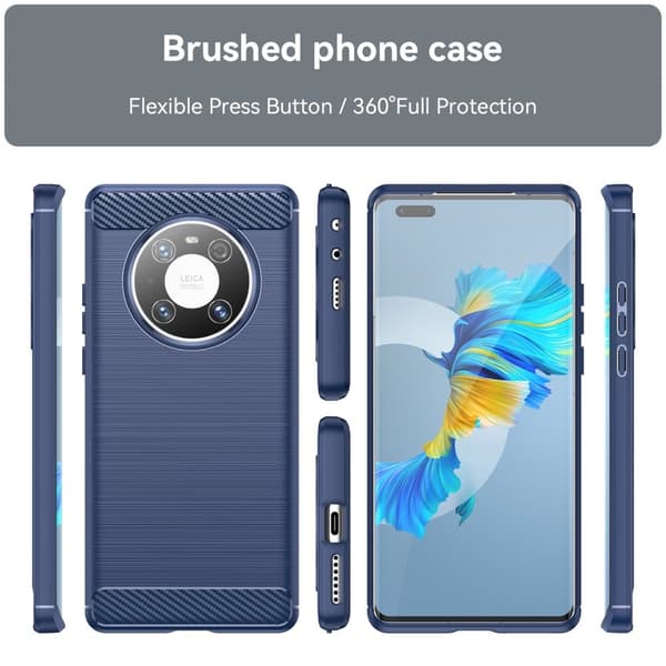 Carbon Flex Etui Huawei Mate 40e Pro / Mate 40 Pro 5g / 4g - Blå Blue