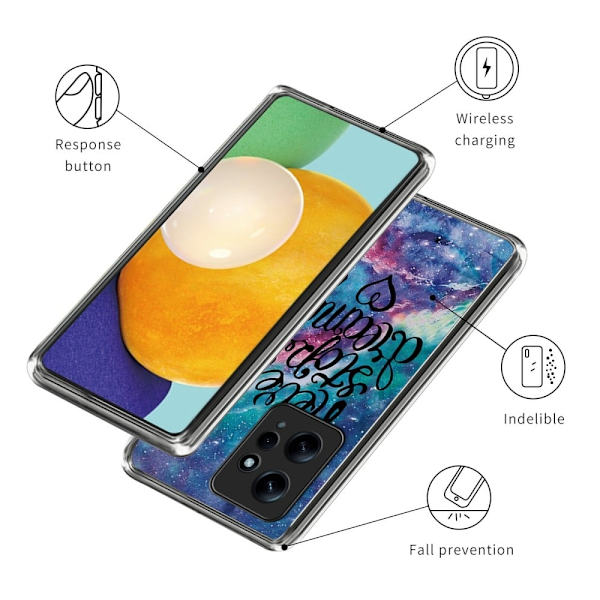 Deco Xiaomi Redmi Note 12 deksel - Aldri Slutte Å Drømme Blue