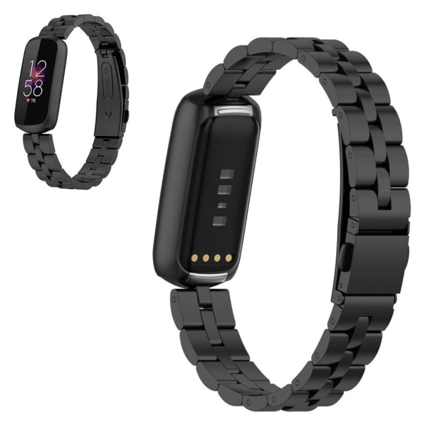 Fitbit Luxe three bead stainless steel watch strap - Black Black