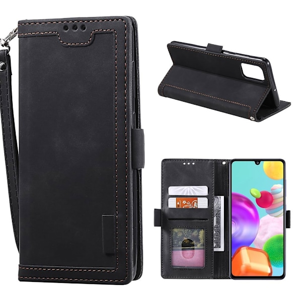 Suburbian läder Samsung Galaxy A41 fodral - Svart Svart