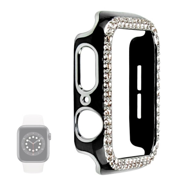 Apple Watch 40 mm dobbeltfarvet rhinestone-cover - Sort / Sort Black