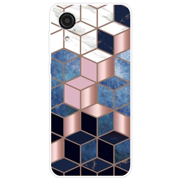 Marble Samsung Galaxy A03 Core Etui - Blå / Gull Terning Multicolor