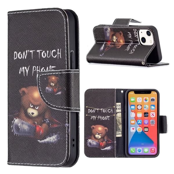 Wonderland iPhone 13 Mini flip etui - Bjørn Black