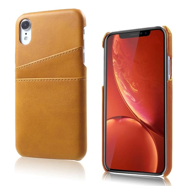 IPhone 9 mobilskal syntetläder plast kortfickor - Brun Brun