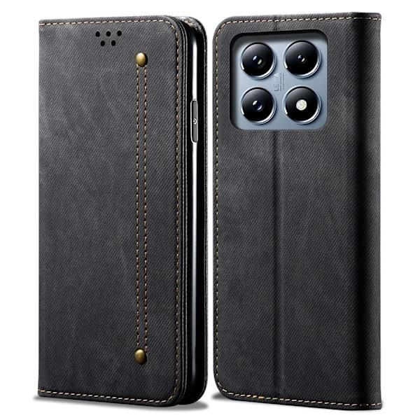 Jeans Xiaomi 14T Pro flip case - Musta Black