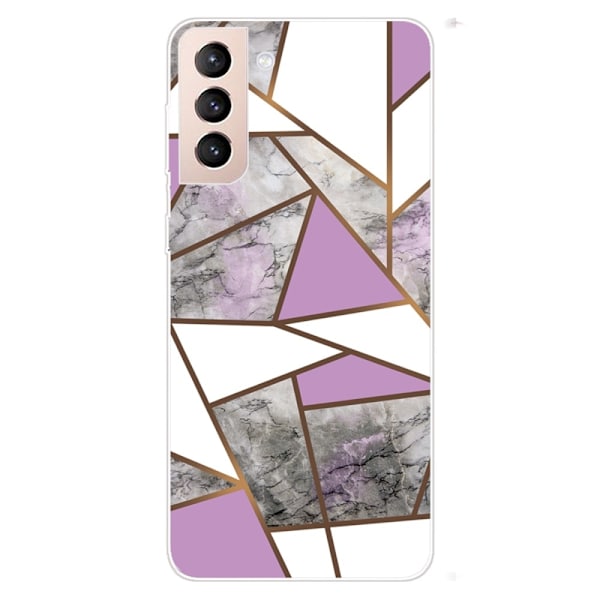 Marble Samsung Galaxy S22 Plus Etui - Lilla / Hvid / Grå Marmor Multicolor