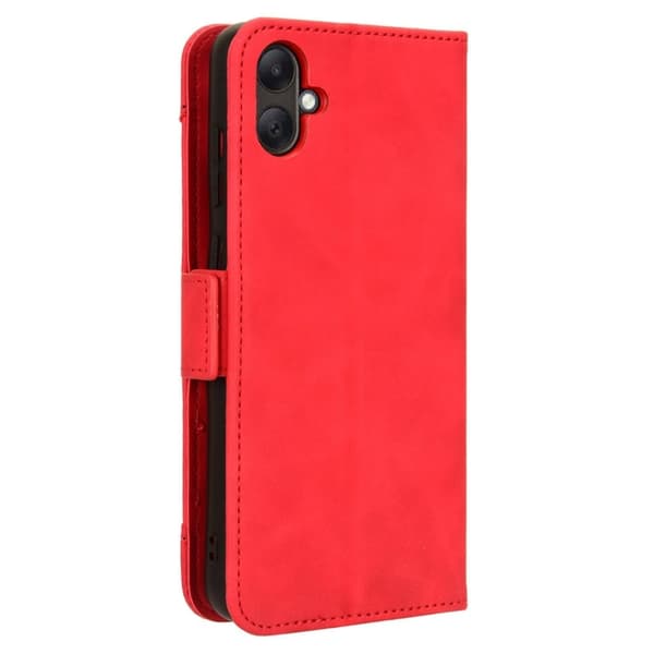 Stilfuldt Læder Etui med Pung til Samsung Galaxy A05 - Rød Red