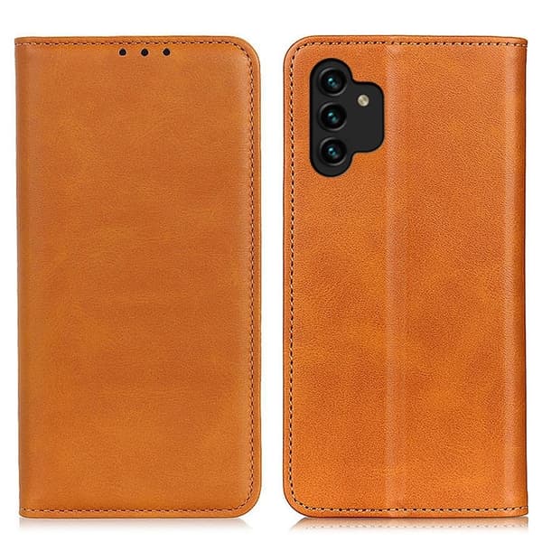 Flip Etui med Pung i ægte Læder til Samsung Galaxy A13 4G - Brun Brown