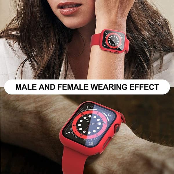 2kpl Apple Watch (45mm) suojus karkaistulla lasilla - Punainen Red