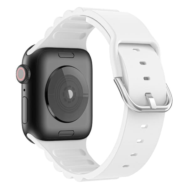 Apple Watch (41mm) vandret stribet silikoneurrem - Hvid White