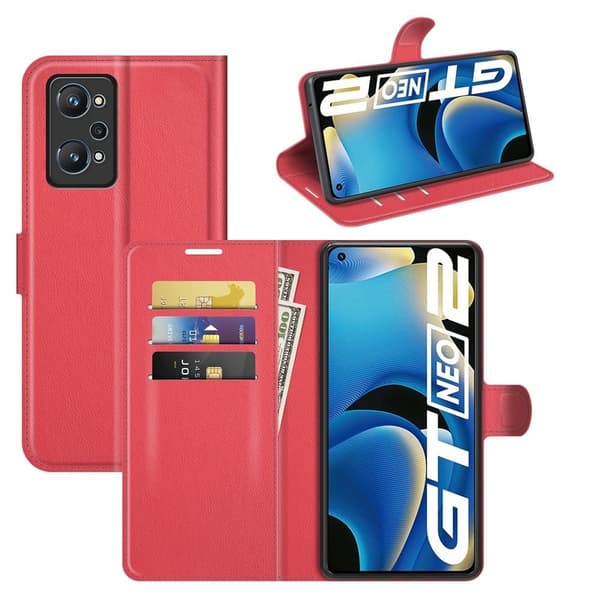Classic Realme GT2 / Realme GT Neo2 flip etui - Rød Red