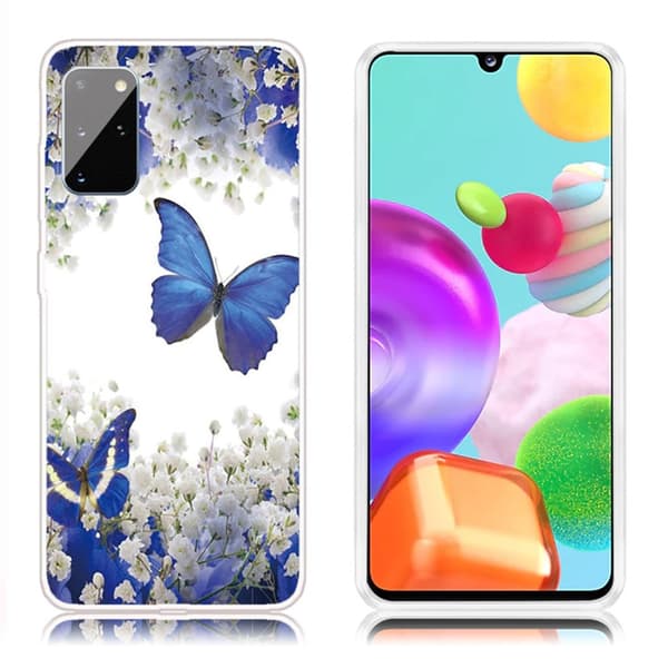 Butterfly Samsung Galaxy A41 skinnveske - Sommerfugl Og Blomst Multicolor