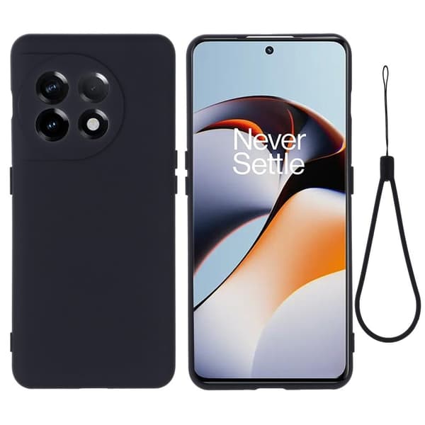 Matt flytende silikondeksel for OnePlus 11R / OnePlus Ace 2 - Svart Black