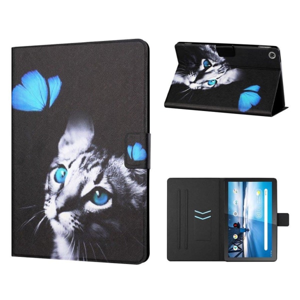 Lenovo Tab M10 FHD Plus cool pattern leather flip case - Cat and Multicolor