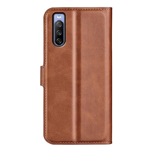 Sony Xperia 10 IV nahkainen lompakokkotelo - Vaalean Ruskea Brown