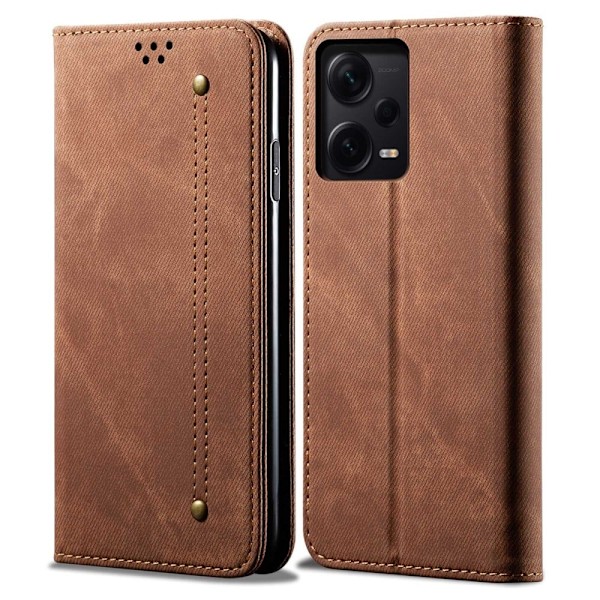 Jeans Xiaomi Redmi Note 12 Pro Flip Etui - Kaffe Brown