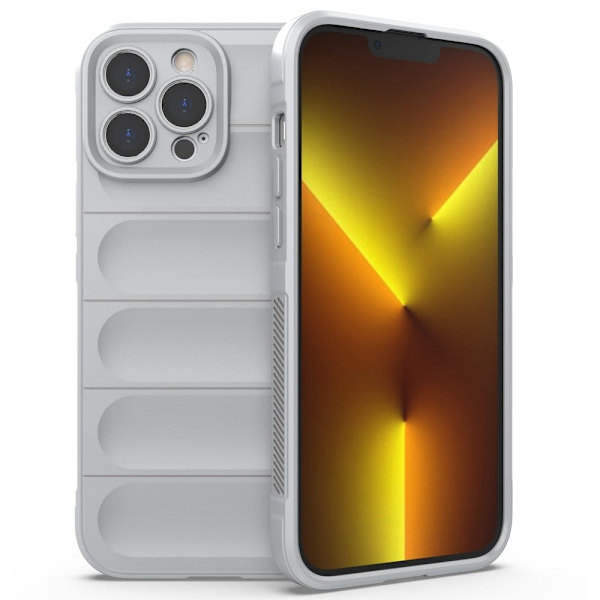 Deksel med mykt grep for iPhone 13 Pro Max - Lysegrå Silver grey