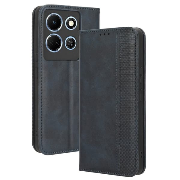 Bofink Vintage läder Infinix Note 30 fodral - Blå Blå